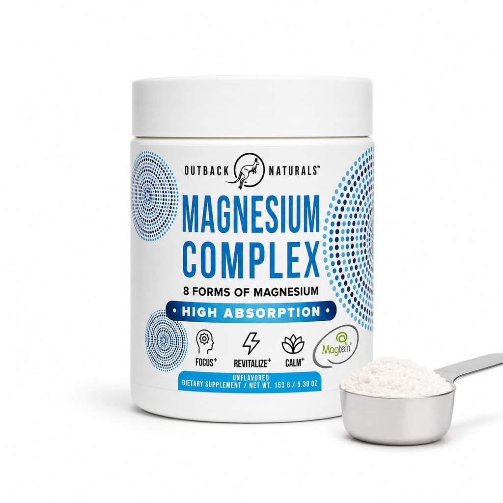 Magnesium Complex Powder - 8 typer af Magnesium, L- Threonat (Magtein), Glycinat, Malat, og mere for hjerne sundhed, afslapning, maksimal Absorption - Unflavored, 30 Serveringer