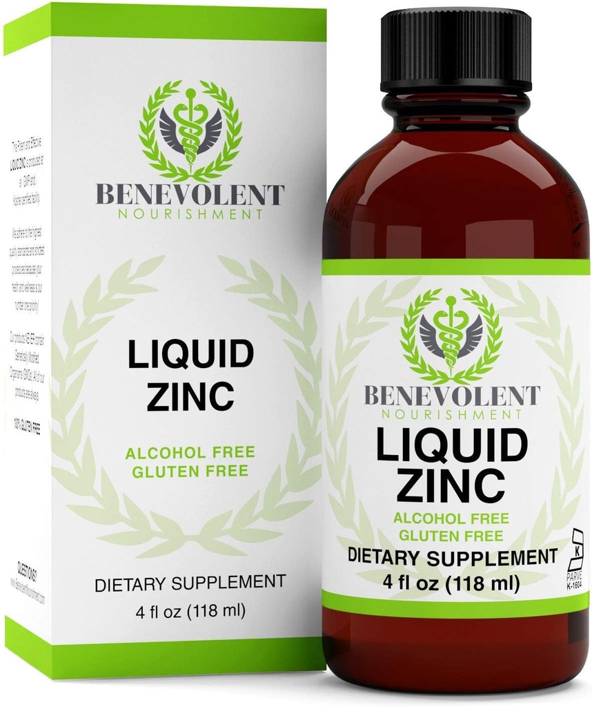 Zink tillæg med økologiske hyldebær Frugt & urter - Potent & effektiv flydende kosttilskud for hele familien - 100% Alkohol & Gluten Free - Ikke GMO formel. Stor 4oz flaske.