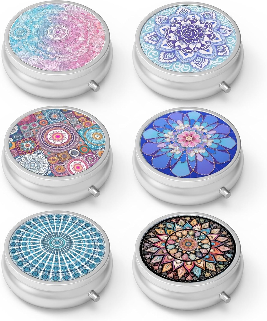 Pill Box 3 Segment Lille Pill Case, Portable for Pocket eller Purse Pill Organizer Pill Container Holder til at holde vitaminer, medicin, fiskeolie og kosttilskud (6PCS)