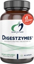 Designs for Health Digestzymes - Digestive Enzymes + Betain Hydrochlorid for Gas & Bloating Relief - Pepsin, Ox Bile, Lactase Enzyme & Lipase Enzymes for fordøjelse (60 kapsler)
