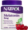 Natrol Melatonin Gummies, Sleep Support, 60 Strawberry- Flavored Voksen Melatonin Gummies, 5 mg Sleep Support til voksne