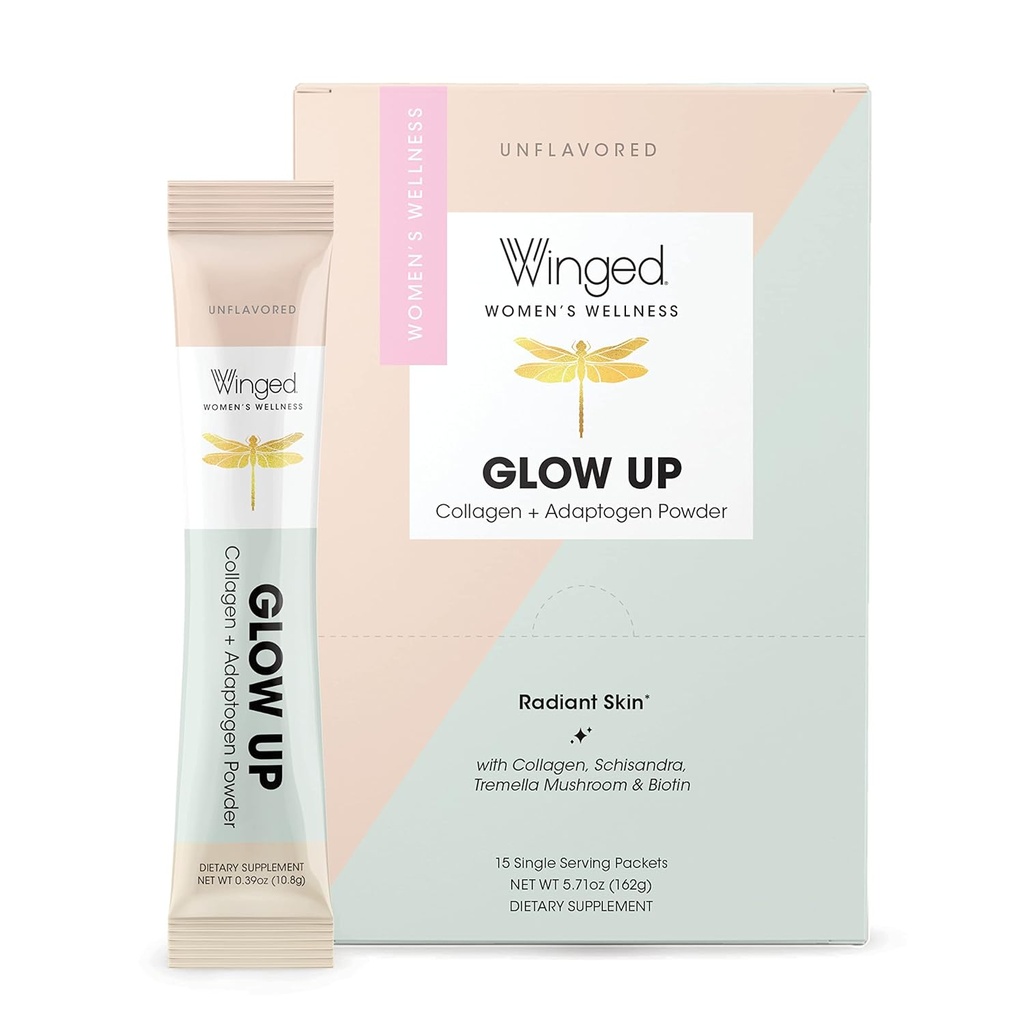 Vinged Glow Up Collagen Powder 124; bedre hår, hud, negle til kvinder
