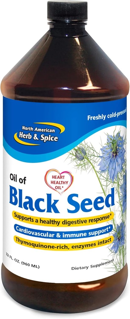 Nordamerikanske Herb & Spice Black Seed Oil - 32 fl. oz. - Kardiovaskulær, fordøjelig & immunforsvar - Non- GMO - 192 Serveringer