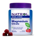Natrol Magnesium Citrate, Høj Absorption Magnesium Supplement til Mood and Stress, Hjælper med at berolige sindet og slappe af Kroppen, 60 Raspberry- Smagsfyldte Gumier, Op til en 30 dages forsyning