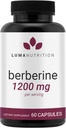 Luma Nutrition Berberine Supplement - Berberine HCL 1200mg Per Serving - Vegan, Gluten Free, Non- GMO - 60 kapsler
