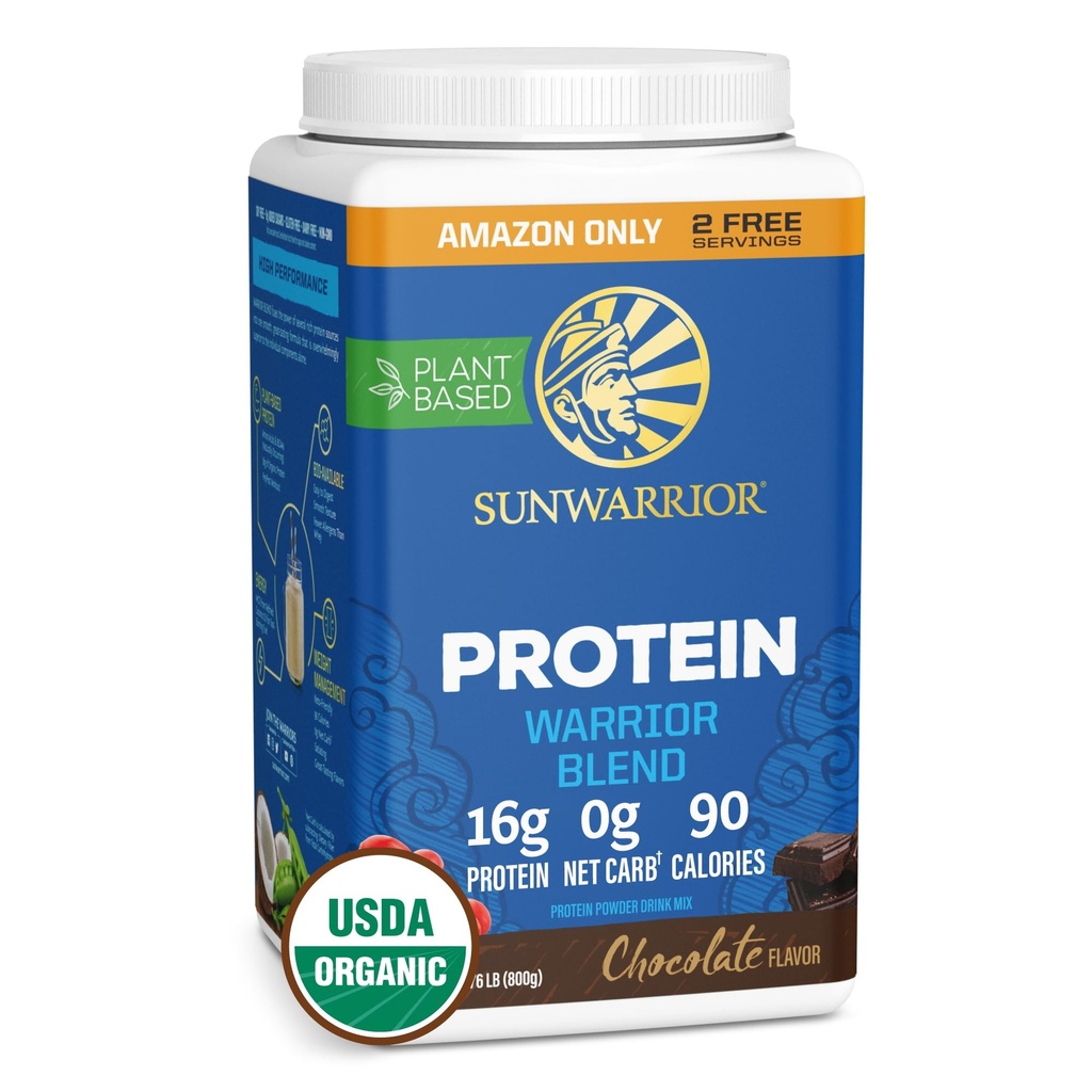 Organic Plant Based Protein Powder 124; Vegan Organic Protein Powder Chocolate Flavored with BCAA Aminoacids & Hemp Seed Pea Blend Medicine 124; Non- GMO Soy Dairy Filler & Gluten Free (Chocolate, 32 Servere)