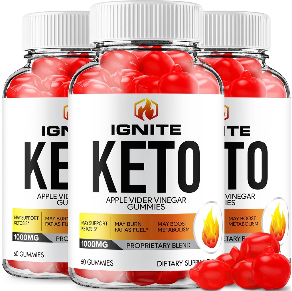 (3 Pack) Ignite Keto ACV Gummies - Advanced Formel Ignite Keto Plus ACV Gummies Apple Cider Vincious Ignite ACV Kosttilskud (180 Gummies)