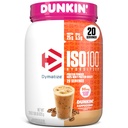 Dymatize x Dunkin 'Cappuccino ISO100 Whey Protein Powder, 95mg Koffein, 25g Protein5.5g BCAA, 120 Cal., Gluten Free, 1g Fedt, 1g Sukker, 2g Carb (20 Servere)