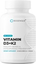 Vitamin D3 + K2, Naturals Vitamin d3 25 mcg 1000 I.U. og Vitamin k2 som MK- 7 120 mcg - fremmer hjerte, ben og tænder sundhed - 90 Nature Made Capsules - Non- GMO
