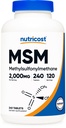 Nutricost MSM Tablets (Methylsulfonylmethan) 2000mg Per Servering, 120 Servering, 240 Tablets - Non-GMO og Gluten Free