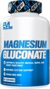 Evolution Nutrition Magnesium Gluconate - Muscle + Nerve + Heart Health Supplement - Nervesystemet Support - Vegan & Non- GMO - 60 Servering