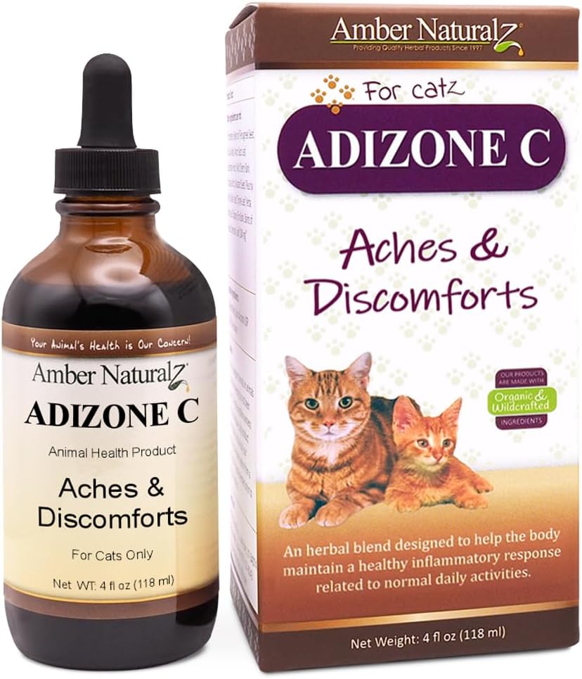 Amber NaturalZ Adizone C Herbal supplement til katte Note 124; Understøtter sund inflammatorisk reaktion, lejlighedsvis forstyrrelse, og normal fælles funktion
