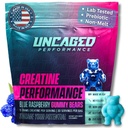 Creatin monohydrat Gummies 5G - Lækker blå hindbær flavor, Max Styrke til muskelvækst, hurtig Absorbing for mænd og kvinder - Premium alle naturlige, Lab Testet - 30 Serveringer
