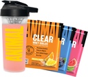 Animal Clear Whey Protein Isolate Sampler Pack & Shaker Flaske - Delicious Juicy 20g Protein, Watermelon Limeade, Blåbær Acai, Ananas Orange, 3 Single-Serving Pakninger