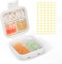 Dynippy Daily Pill Organizer 5 Compartments Portable Fugt Bevis Lille Pill sag for Pocket Purse Travel Pill Box Portable Medicine Vitamin Fish Oil Holder Container (hvid)