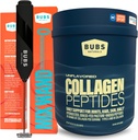 BUBS Naturals Collagen Peptider Powder & Mixing Wand Bundle, Collagen for kvinder & mænd, Hydrolyzed Peptider, Unflavored Pasture Raised Grass Fed, Keto Friendly, 20 oz Collagen Tub (28 Servere) + 1 Wand