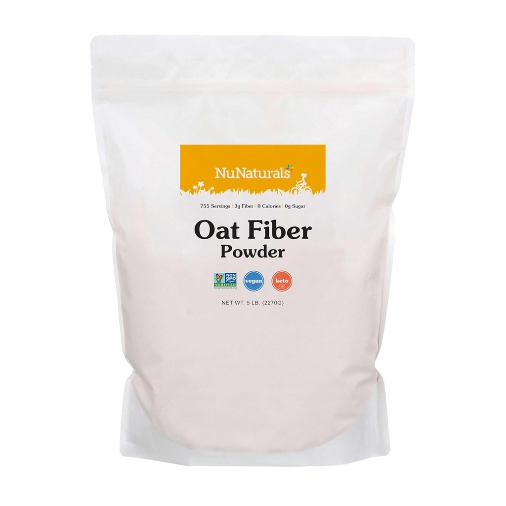 NuNaturals Oat Fiber Powder, Alle naturlige non-GMO, understøtter fordøjelsessygdomme, 5 lbs
