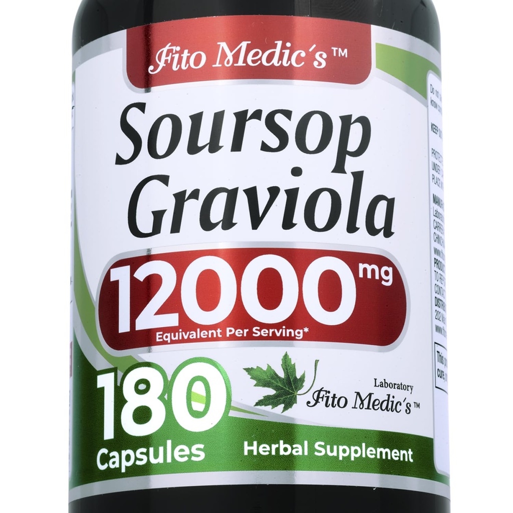 FITO MEDIC'S Lab | Soursop Supplement | Graviola | 180 Capsules | Soursop Graviola Caps