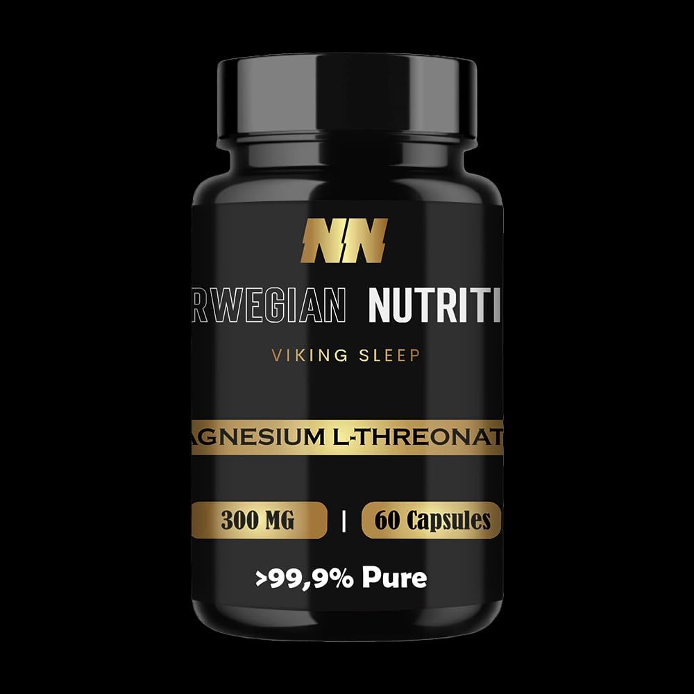 Magnesium L- Threonate, 60 kapsler på 300MG! (ikke 144MG som andre) - Forbedre dit liv - bedre søvn kvalitet og fokus, hukommelse, opmærksomhed og kognitiv funktion - Over 99,9% Ren!! Gluten Free.