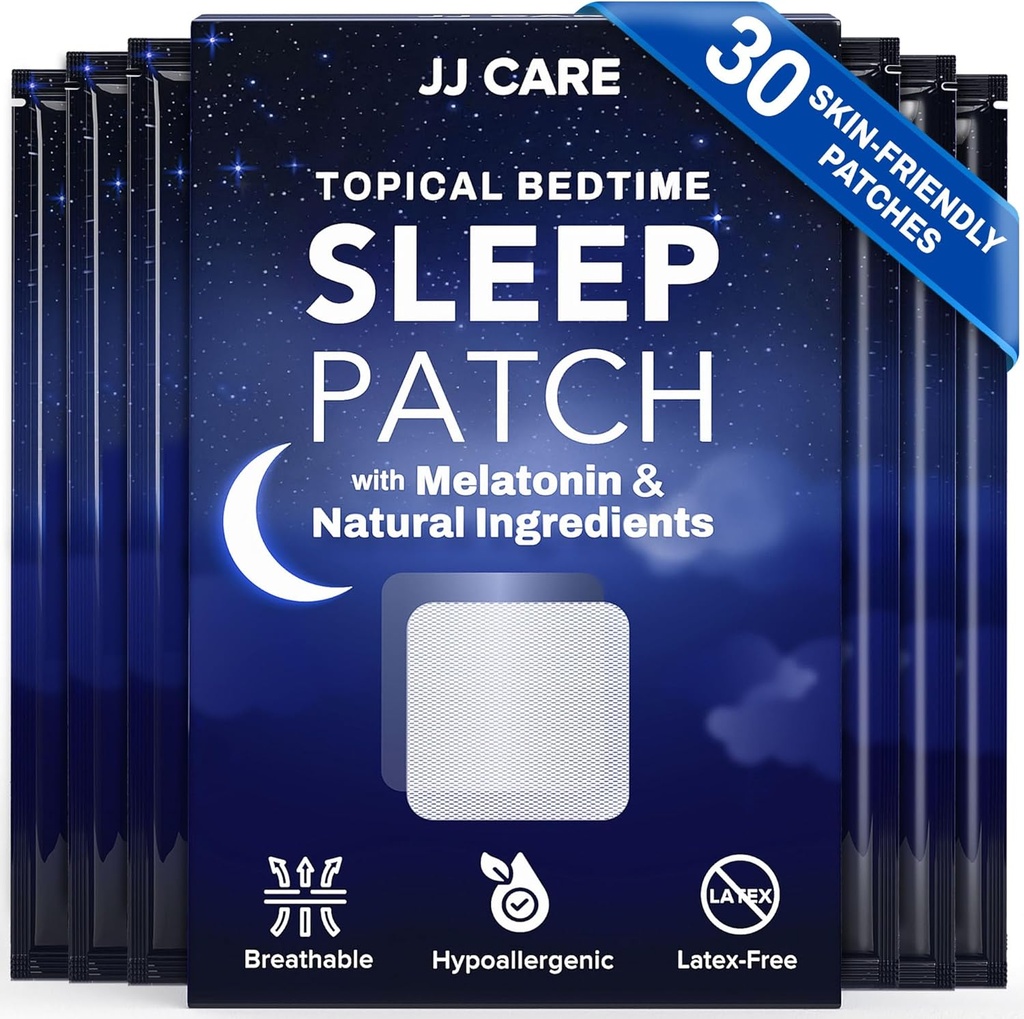 JJ CARE dvaleplastre 30 PCS, dvalehjælpemidler til voksne ekstra styrke, Natural and Toxin- Free dvalepatch, Melatonin patch til daglig brug, Melatonin Natural Patch til dvalestøtte
