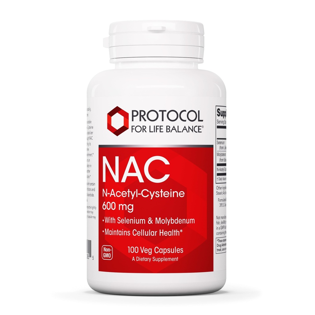Protokol NAC med Selen og Molybdæn - Glutathion, Brain, og Lung - 100 Veg Caps