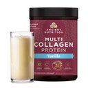Ancient Nutrition Collagen Peptider Powder, Multi Collagen Protein, Kvinder & Mænd, C-vitamin, Probiotika, Hydrolyseret Collagen, Understøtter hud, Joints, Gut Sundhed, Vanilla, 45 Servere