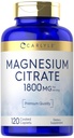 Carlyle Magnesium Citrate • 124; 1,800mg • 124; 120 Overtrukket Caplets • 124; Vegetar, Non- GMO og Gluten Free Supplement