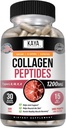 Kaya Naturals Multi Collagen Peptider Complex pulver til kvinder og mand, Vital for hår, hud, negle, og anti-aging, type I, II, III, V & X Collagen Protein Blend Dex124; kapsler - 30 Count Supplement