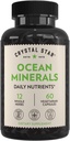 Crystal Star Ocean Minerals Supplement (60 kapsler) - Daglig urtetillæg for ben sundhed & collagen - Sea Buckthorn, Spirulina & Organic Alfalfa - Non- GMO