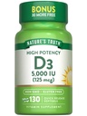 Nature 's Truth Vitamin D3 5000 IE Softgels against 124; 130 Greve 124; High Potency Share124; Non- GMO & Gluten Free Supplement