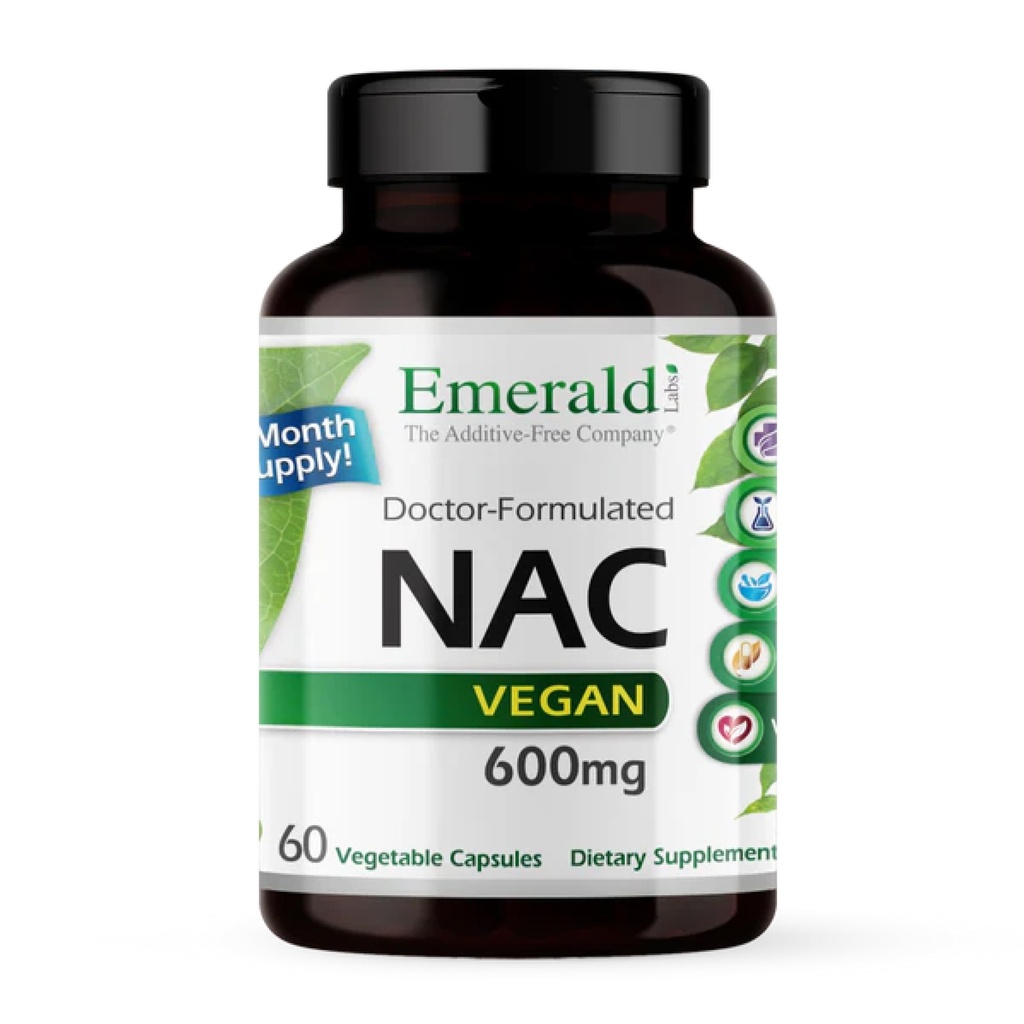 NÆRMERE ETIKER NAC 600 mg - N- Acetyl- L- cystein - Vegan Aminosyre supplement, der understøtter afgiftning - 60 grøntsagskapsler (60- dages forsyning)