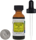 Lugol 's Jod / 2% opløsning / 1 Oz i en gul glasflaske / Free Dropper