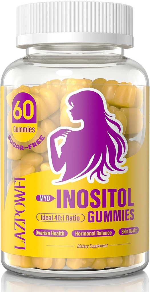 Inositol Gummier med Myo-Inositol & D-Chiro Inositol, D3- vitamin, Magnesiumglycinat & Zink - Ideel 40: 1 Ratio - 30 dag Supply-96