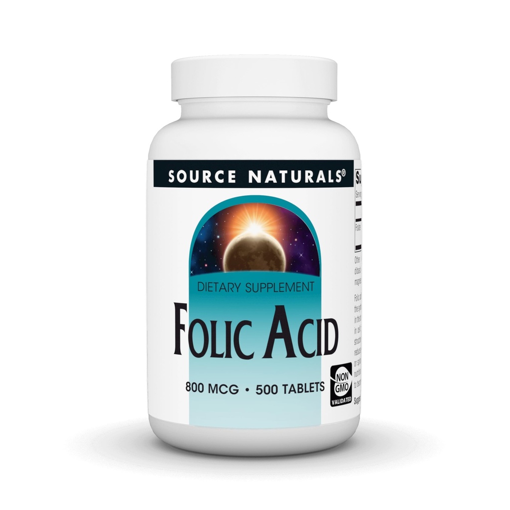 Kilde Naturals Folinsyre 800 mcg Kosttilskud - 500 tabletter