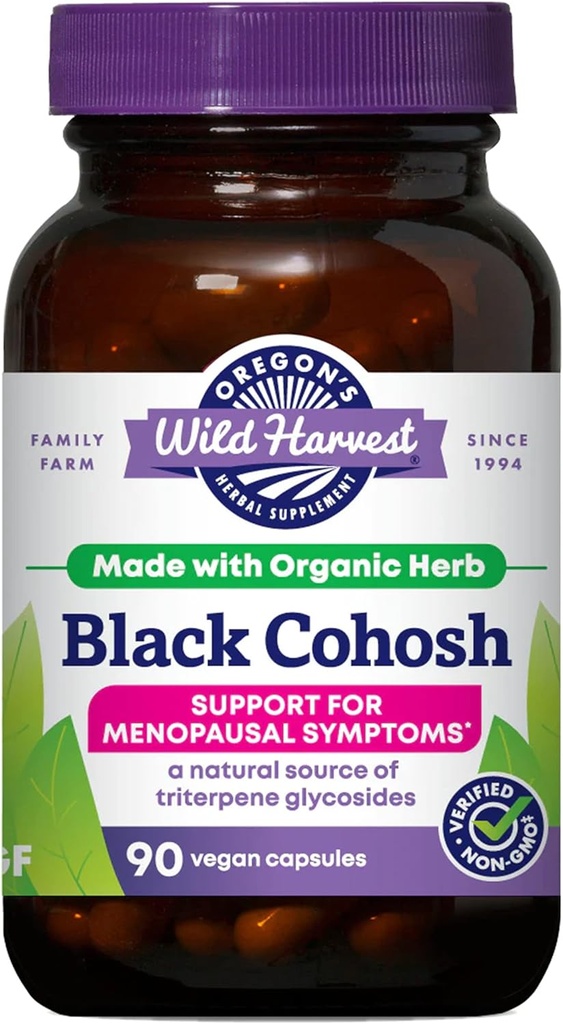 Oregon 's Wild Harvest Black Cohosh Organic Herbal Supplement, 90 Greve