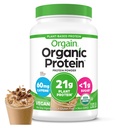 Orgain Organic Vegan Protein Powder, Iced Coffee - 21g Plant Protein, 60mg koffein, Low Net Carb, Ingen laktoseingredienser, Ingen tilsat sukker, Non- GMO, For Shakes & Smoothies, 2,03 lb