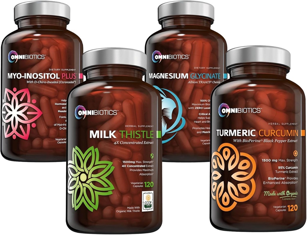 Gurkemeje + Milk Thisle Capsules + Magnesium Glycinate + Myo- Inositol