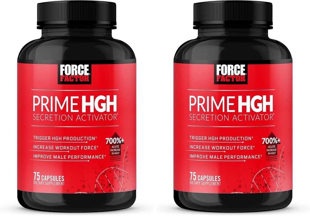 Kraftfaktor Prime HGH Secretion Activator, HGH supplement til mænd med klinisk undersøgt alphastørrelse til at hjælpe Trigger HGH produktion, øge træningskraft, og forbedre ydeevne, 75 kapsler