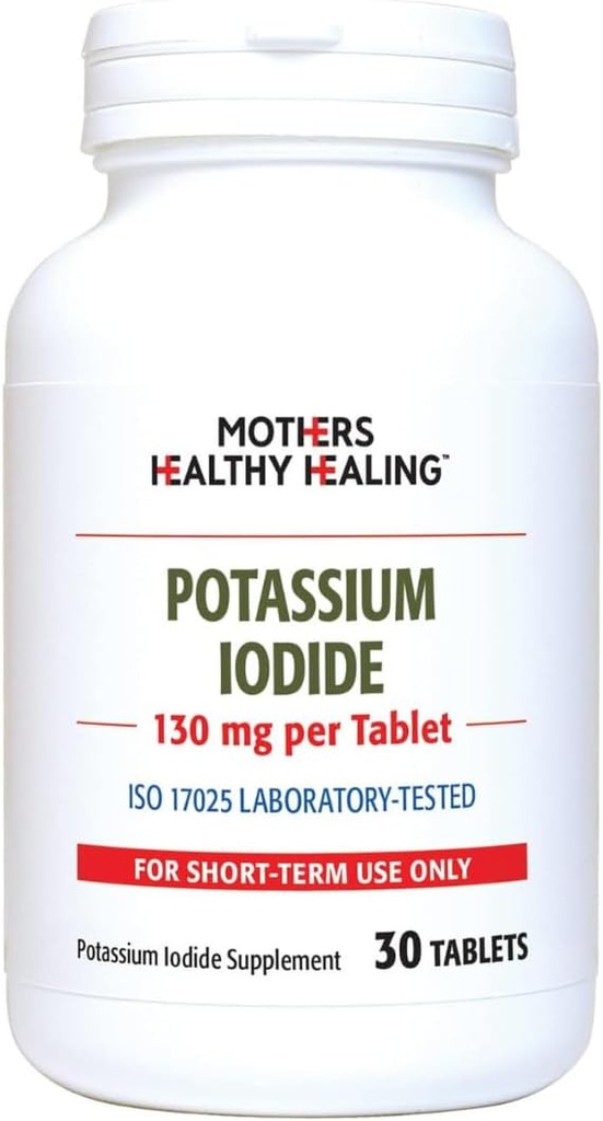 Kaliumisodid 130 mg KI Supplement 1 til 12; 30 tabletter til thyreoideastøtte 1 til 12; jod - YODO Naciente