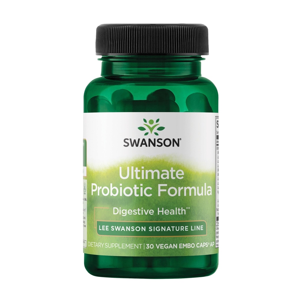 Swanson Ultimate Probiotic Formel fordøjelig sundhed immunsystem støtte 66 Millioner CFU Prebiotic NutraFlora scFOS 30 DRcaps Veggie kapsler (Caps)