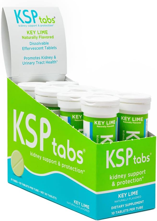 Key Lime All Natural Hydration & Nyre Health Supplement til Combat Calcium Oxalate Crystal Formation, 80 tabletter