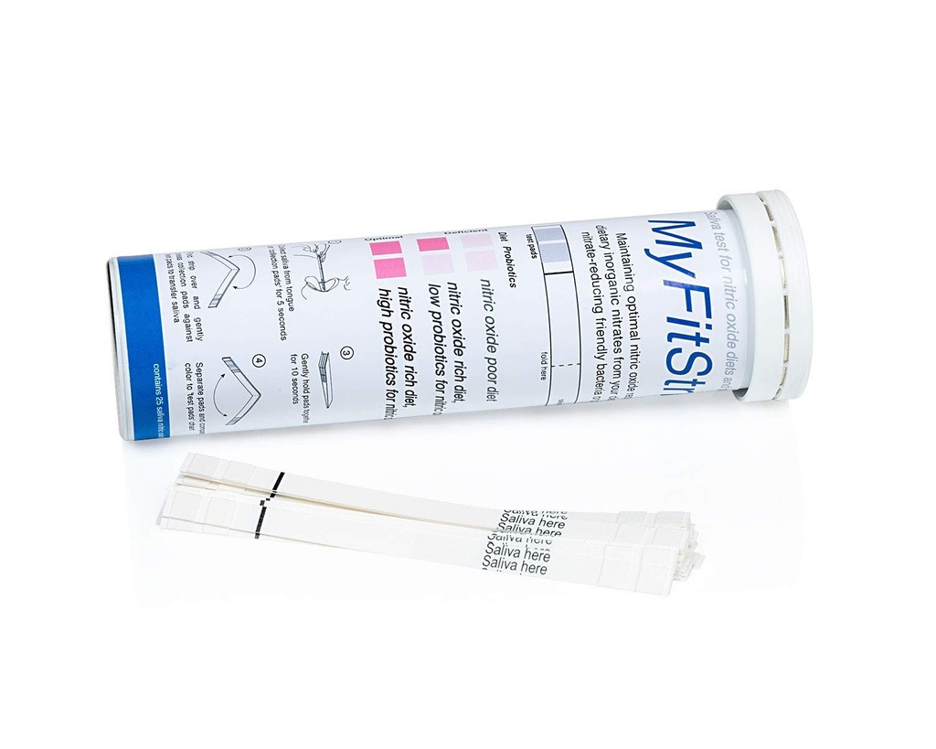 Nitrooxid teststribe - Spor både Prebiotic Nitrate og Biomarker for nitrogenoxid af MyFitStrip - 25 Self Care Saliva teststribe