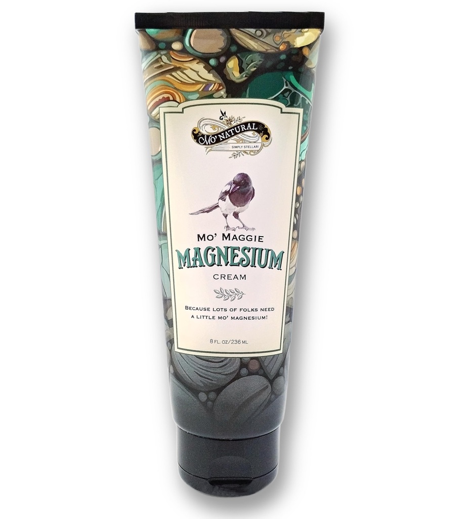 Mo 'Maggie Topical Magnesium Cream 124; Højeste koncentration af Zechstein Magnesiumstearat 124; Organic Opulent Oliils & Shea Smør af Mo' Natural Measurement 124; 8 oz Measurement 124; New Package Design