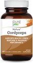 PURE ESSENCE LABS MyPure Cordyceps - Organic Mushroom Supplement - 100% Real Mushroom Extract - Bedste for immunforsvar, Stress Relief, Byg energi til voksne mænd og kvinder (60 kapsler)