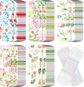 120 Pcs Stofklædning Fleksible Bandages Bulk Assorterede Shapes og Mønstre Lille Farverige Temmelig Fabric Bandages med Non Stick Pad 3 x 1 Tommer til Cuts Sår Scrapes Kvinder (Flower)