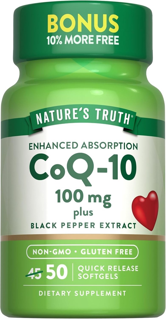 Nature 's Truth CoQ10 100mg ekskl. GMO og gluten Free Supplement