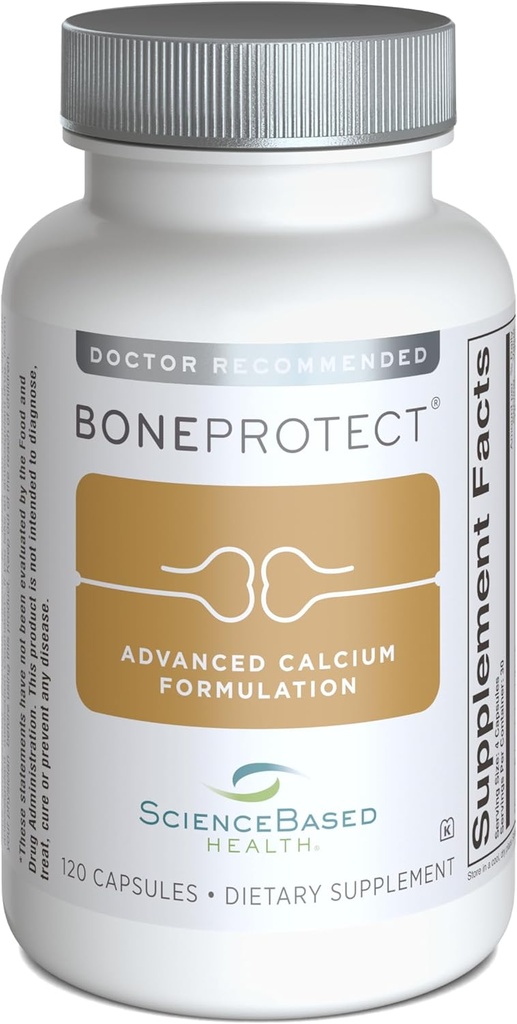 BoneProtect – Advanced Bone Health Supplement with Calcium Citrate, Vitamin D3, K2 (MK‑7), Magnesium and Antioxidants – Supports Bone Density, Heart and Colon Health – 120 Capsules