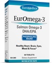 EuroMedica EurOmega-3 - Kosttilskud med EPA & DHA - Omega-3 tabletter til brain & Heart Health Support - Ernæringstilskud med essentielle fedtsyrer & peptider - 60 tabletter