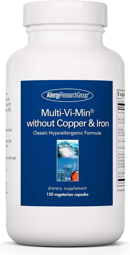 Allergi Research Group - Multi- Vi- Min uden kobber og jern - Hypoallergen - 150 Vegetariske kapsler