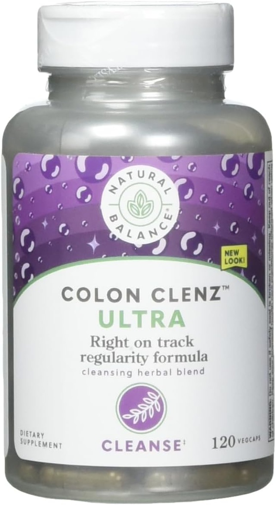 Natural Balance Ultra Colon Clenz; Herbal Colon Cleanse & Detox Supplement Note 124; Gendel & Dependible Overnight Formel 124; 120 Vegetariske kapsler